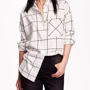 Old Navy | Black and White Window Pane Plaid Shirt